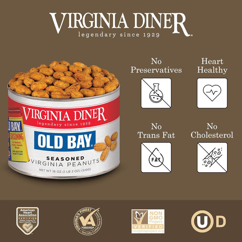 Old Bay Seasoned Virginia Peanuts - Non-Gmo, Preservative Free Spicy Old Bay Nut gallery