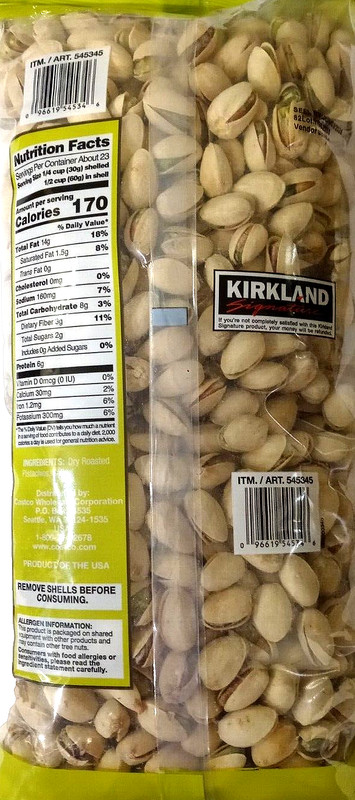 Kirkland Signature In-Shell Pistachios Roasted & Salted 3 lb EXP 06/2025 gallery