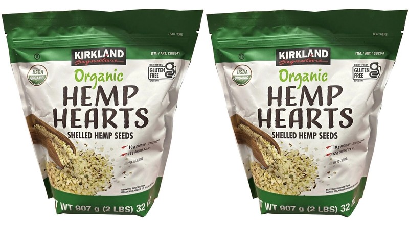 2 PACK – Kirkland Signature USDA Organic Hemp Hearts Shelled Seeds, 32 Ounce
