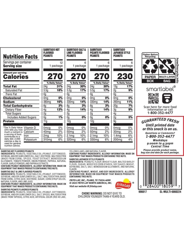 Sabritas Peanuts Variety Pack 30 Count 4 Flavors Snack Packs Bulk gallery