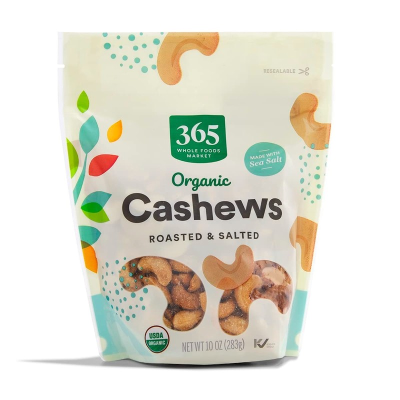 10 Ounce Resealable Organic Cashews - Roasted, Salted & Perfect for Snacking gallery