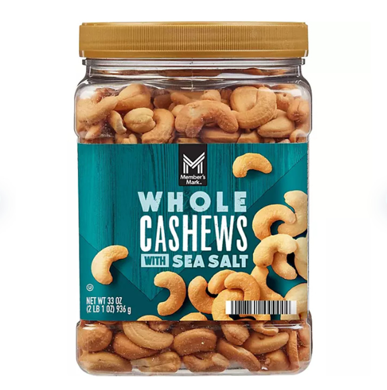 Member’s Mark Roasted Whole Cashew with Sea Salt – 33oz