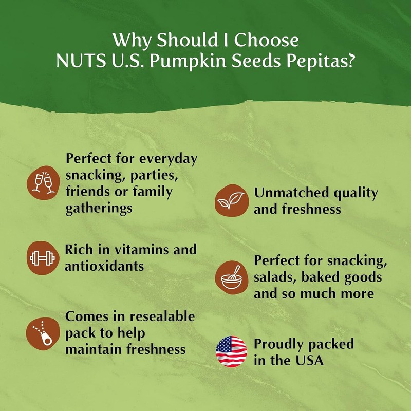 NUTS U.S. - Pumpkin Seeds (Pepitas) | Roasted and Salted No Shell Free Shipping gallery