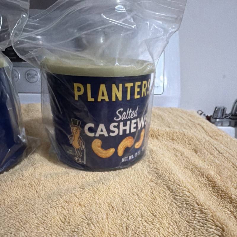 Planters Salted Cashews 12 oz & Sesame Nut Mix 10 oz 2 Unopened Cans 1980 gallery