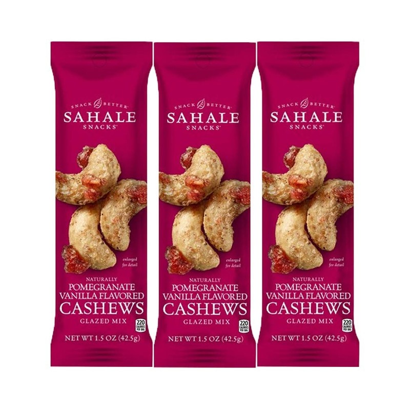 Pomegranate Vanilla Cashews Glazed Snack Mix, 1.5 oz, Pack of 3