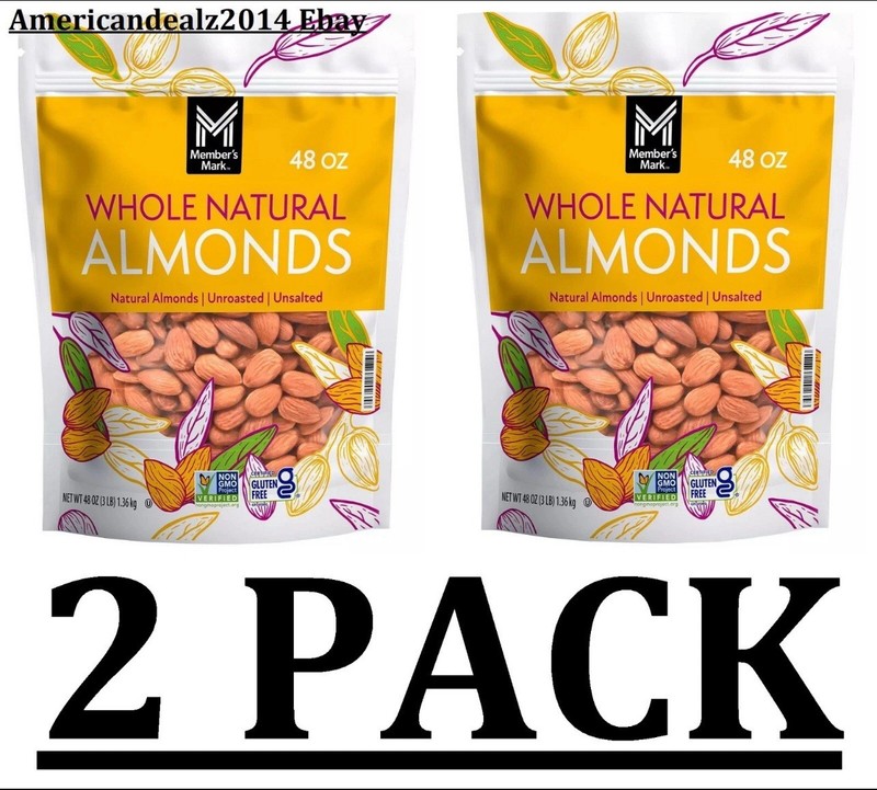 2 PACK - Member's Mark Natural Whole Almonds (3 lbs each) Total 6 lbs. FRESH gallery