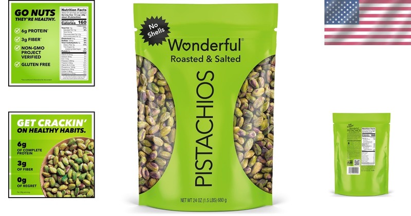 Irresistible Roasted Pistachios - No Shells, 24oz Resealable Bag of Pure Flavor gallery