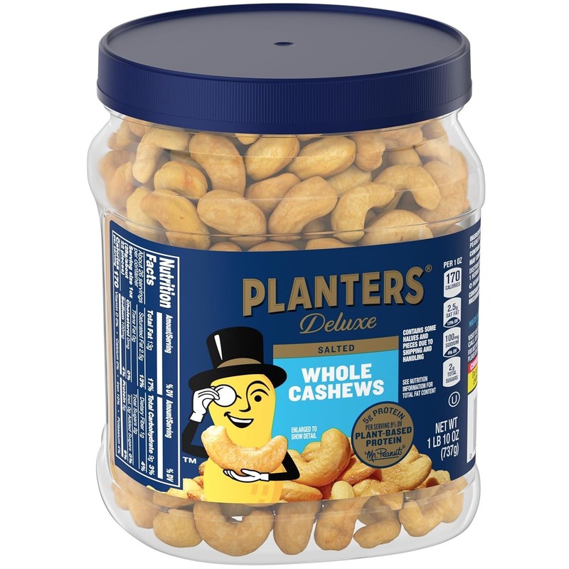 PLANTERS Fancy Whole Cashews with Sea Salt, 26 Ounces ( Pack of 1) Resealable Ja gallery