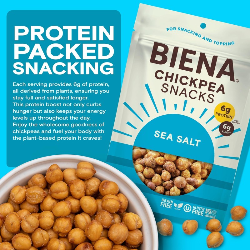 Sea Salt Roasted Chickpeas 8 Pack Gluten Free Vegan Snack 5 Ounce gallery