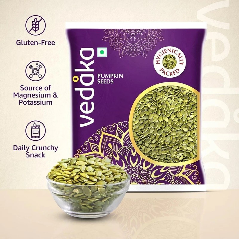 Amazon Brand - Vedaka Premium Raw Pumpkin Seeds | Fibre rich 100g gallery