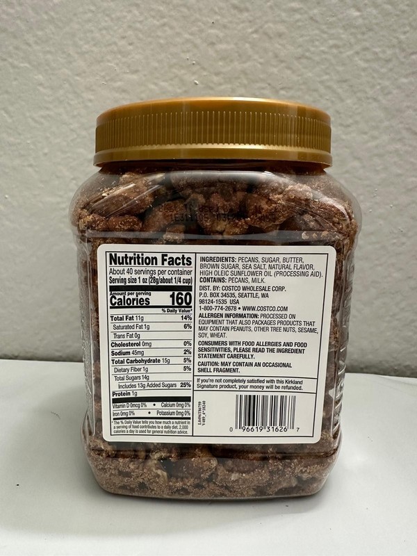 Kirkland Signature Praline Pecans 40 oz Sweet Coated Fancy Pecans Snack 2.5 lb gallery