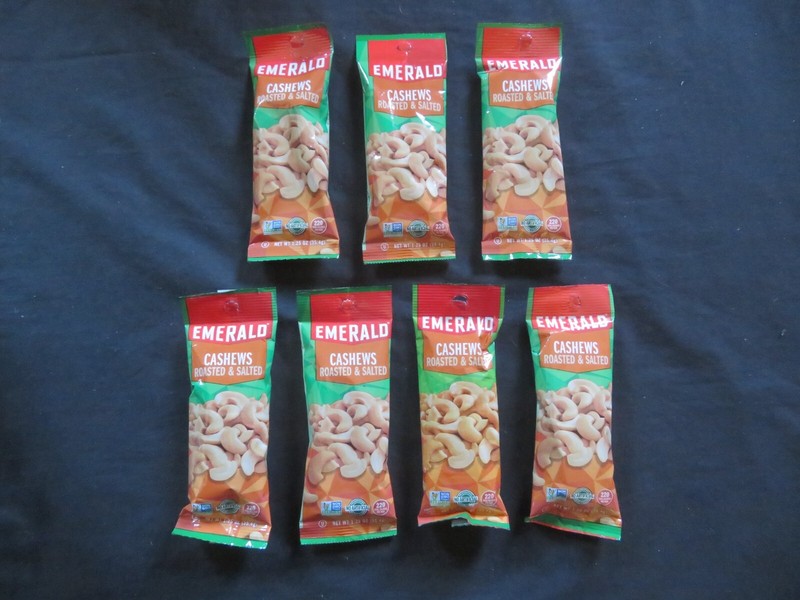 (7) Bag Lot Of Emerald Cashews Roasted & Salted 1.25 Oz Each