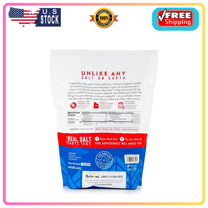 Redmond Real Salt 10 Lb Bag- Natural Unrefined Gluten Free, Fine Sea Salt, 10lb gallery