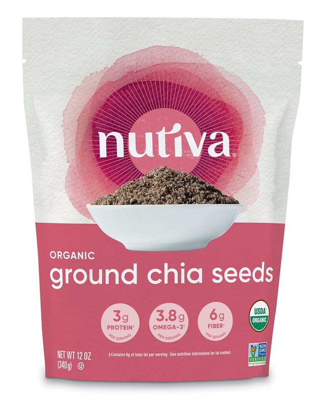 Nutiva Organic Premium Ground Chia Seeds Protein Antioxidants Gluten Free 12oz