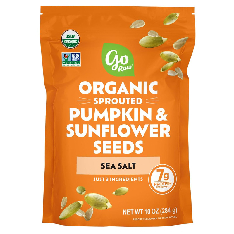 Organic Sprouted Pumpkin & Sunflower Seeds, 10 Oz, Sea Salted, Keto, Kosher, Sup