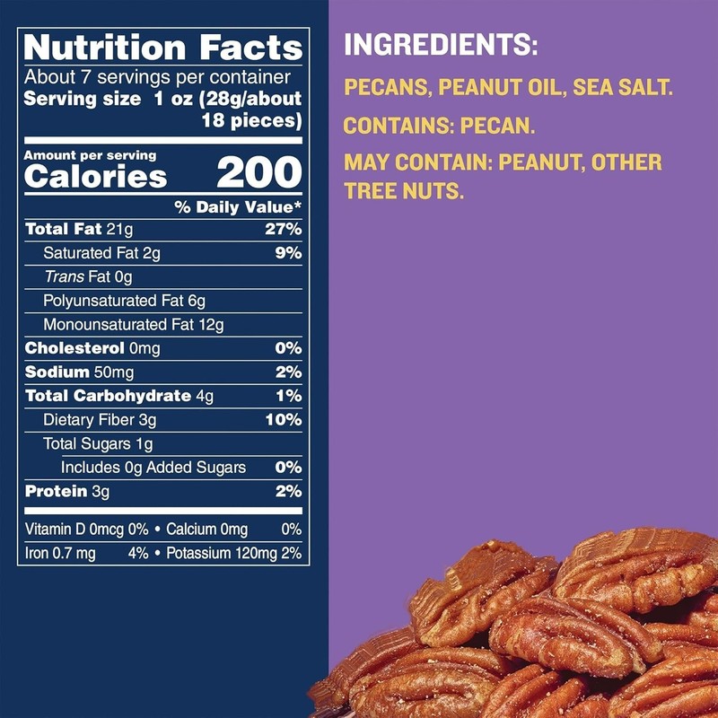 Snack Strong with 7.25 oz Resealable Salted Roasted Pecans - Crunchy Delight gallery
