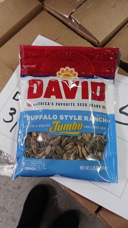 David Jumbo Roasted Salted Sunflower Seeds, ,.25oz Bags (Pack of 10)