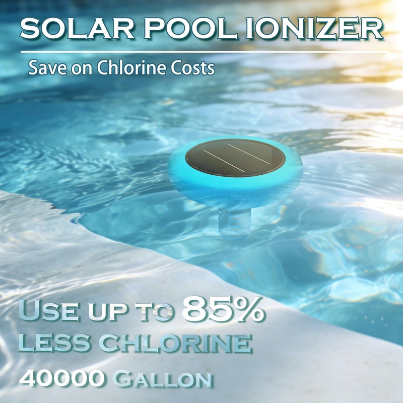 Solar Pool Ionizer - Floating Ionizer Cleaner Up to 40,000 Gallons, Large Sol... gallery