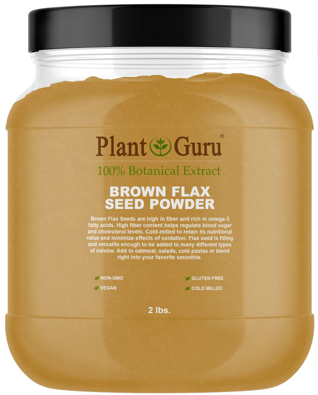 Brown Flax Seed Powder 2 lbs. Jar Omega-3 NON GMO Pure Flaxseed Ground Meal Bulk gallery