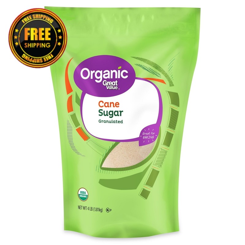 Great Value Organic Granulated Cane Sugar, 4-pound bag