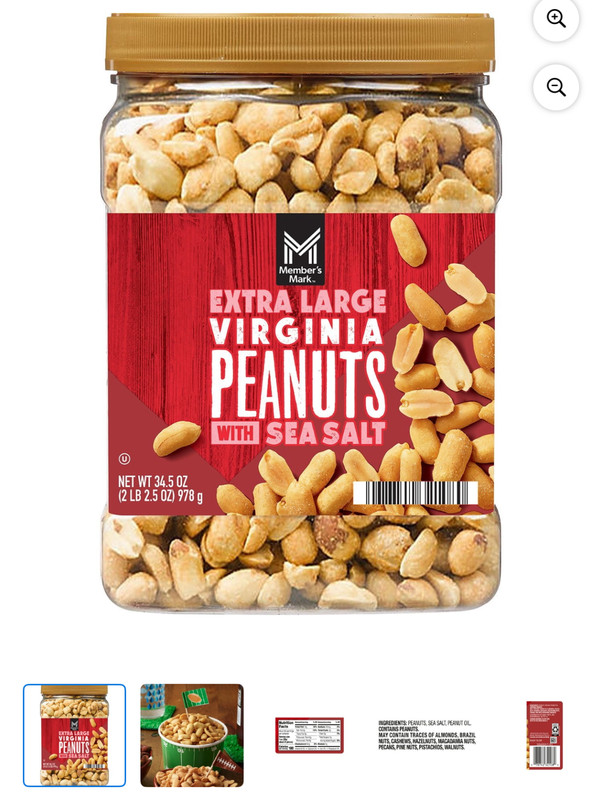 Member's Mark Extra Large Virginia Peanuts with Sea Salt - 34.5 oz.