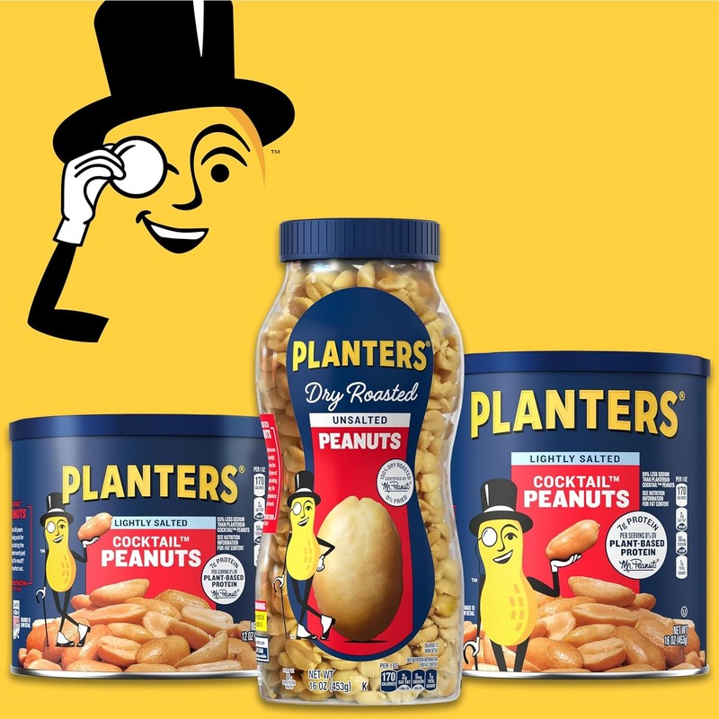 PLANTERS Unsalted Dry Roasted Peanuts, Resealable Jar, Kosher Nuts, Plant-Based gallery