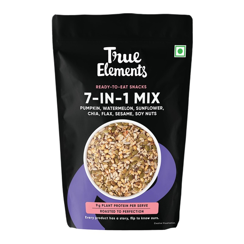 True Elements 7-in-1 Super Seeds Nut Mix 125g | Roasted Healthy Snack Pack