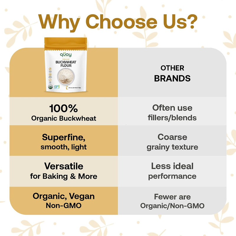 Quay Naturals Organic Buckwheat Flour, 2Lbs | Gluten-Free, Non-Gmo, Vegan | USA gallery