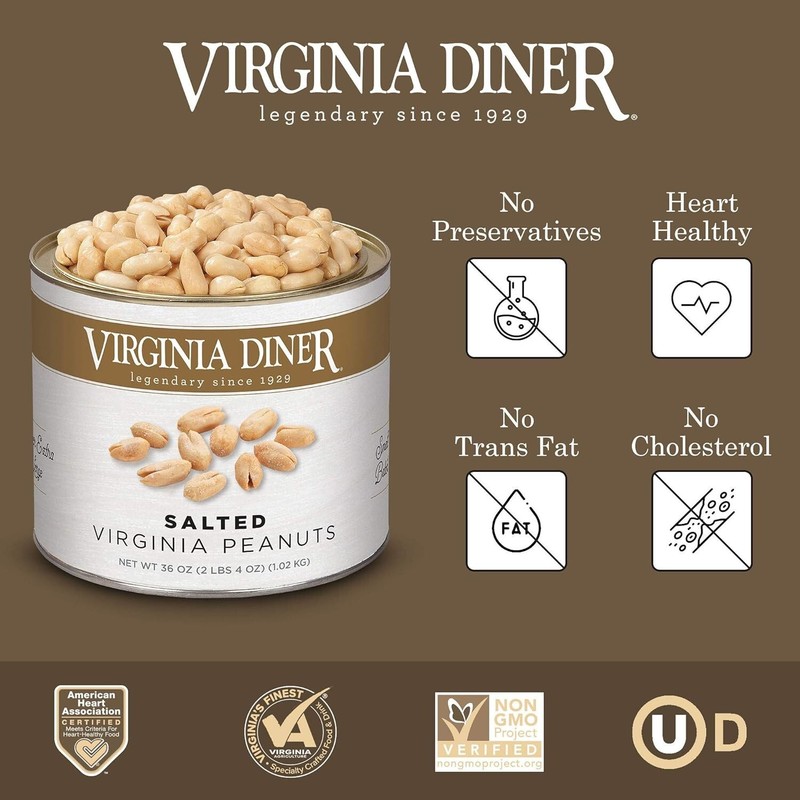 36 Ounce Virginia Peanuts - Crunchy, Heart Healthy All-Natural Snack gallery