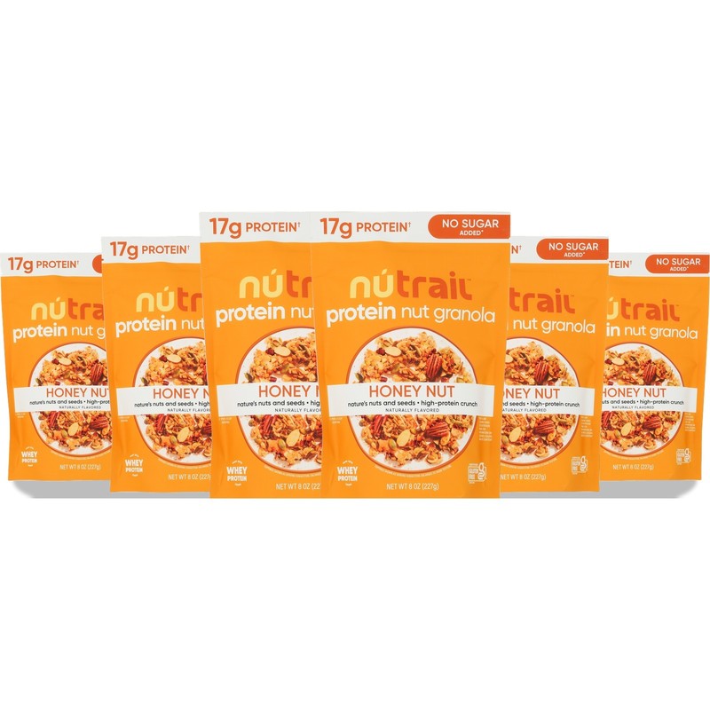 Nutrail Protein Nut Granola Honey 8 Oz Seeds 6 Pack
