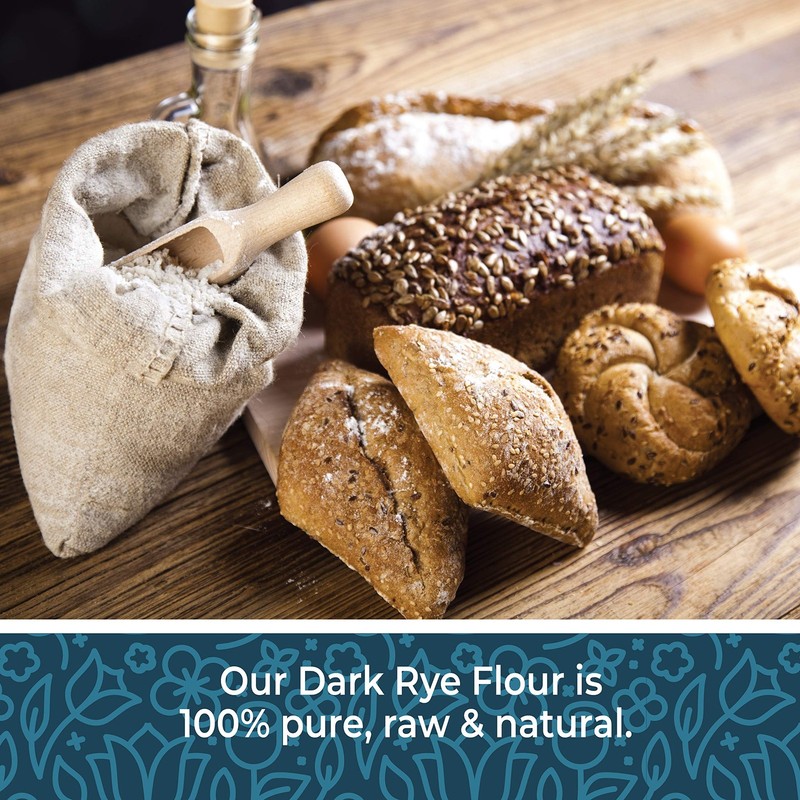Dark Rye Flour 2lb - Whole, Non-GMO, Pumpernickel & Bread Baking Flour gallery