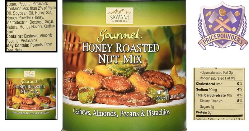 Gourmet Honey Roasted Nut Mix 30oz Cashews Almonds Pecans Pistachios Snack gallery