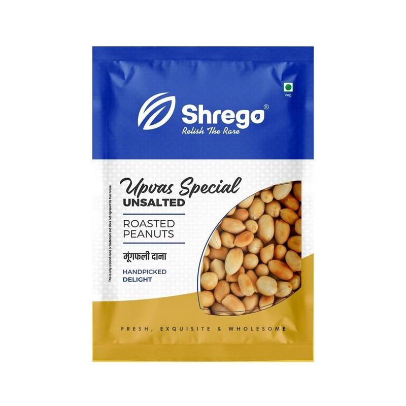 SHREGO Upvas Roasted Peanuts 360g | Unsalted Healthy Snack