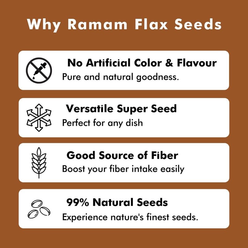 Ramam Flax Seeds 500g | Raw Alsi Seeds | High Fiber, Magnesium & Heart Health gallery