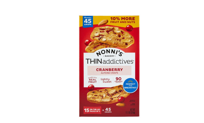 Nonni's THINaddictives Cranberry Almond Crisps 15 pk.