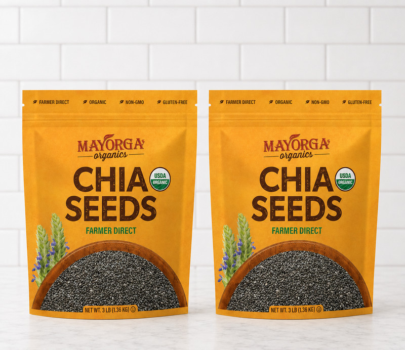 2 Pack Mayorga Organic Chia Seeds USDA Organic NON Gmo verified 3lb Gluten-Free
