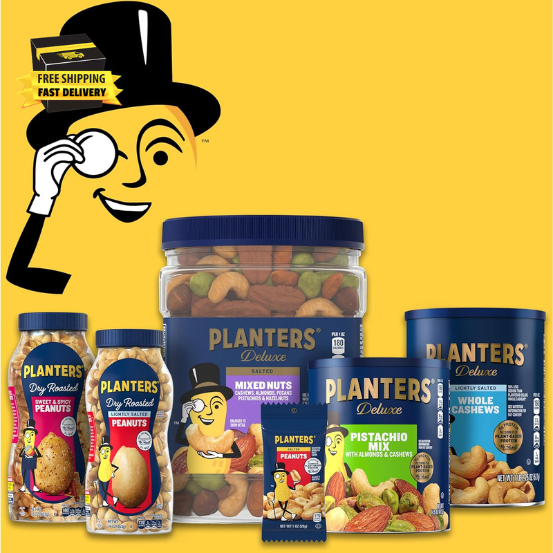 Lightly Salted Cashews, Cashew Halves & Pieces, Plant-Based Protein, 8 Oz Canist gallery