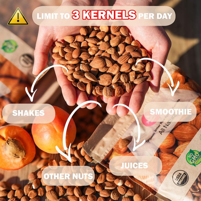 USDA Organic Bitter Apricot Kernels(1Lb) 16Oz, Natural Raw Bitter Apricot Seeds, gallery