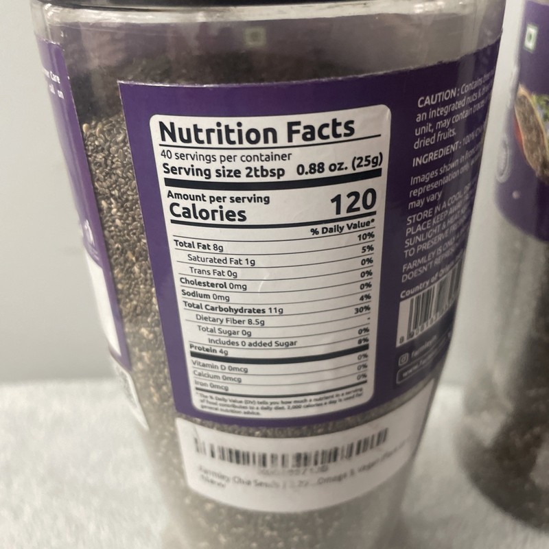 Farmley Chia Seeds-2 units-Over 4 pounds of Chia Seeds-Omega 3-Vegan-Exp 1-15-26 gallery