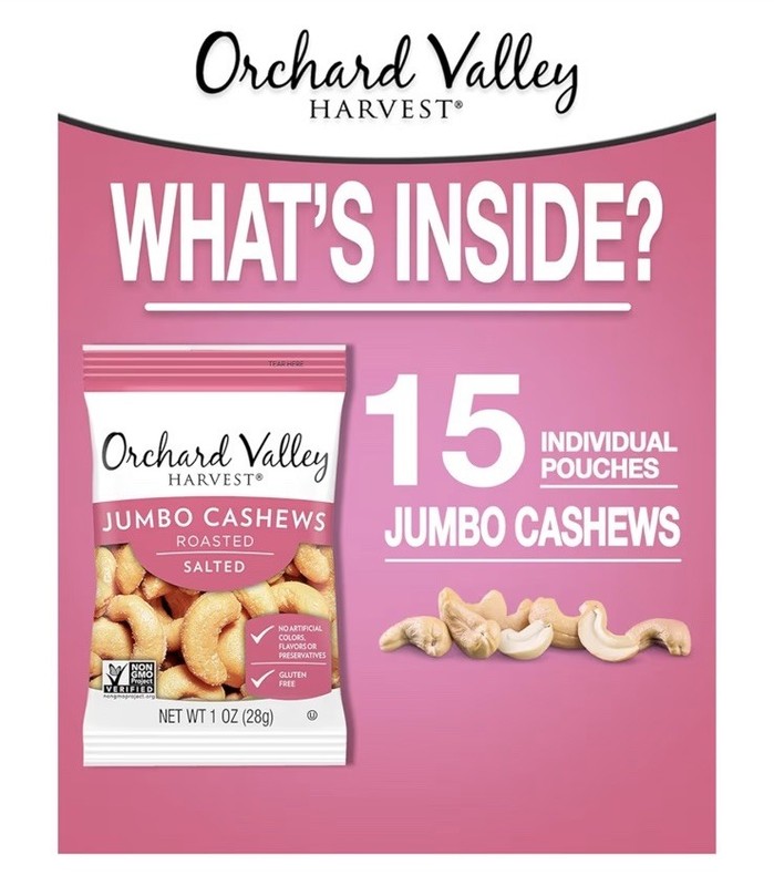 Jumbo Cashews Roasted Salted by Orchard Valley. Three 15 Oz Bags. 45 Oz Bags gallery