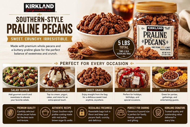 Delicious Praline Pecans 2.5lb Family Bundle - Sweet Snack, Pack of 2 gallery