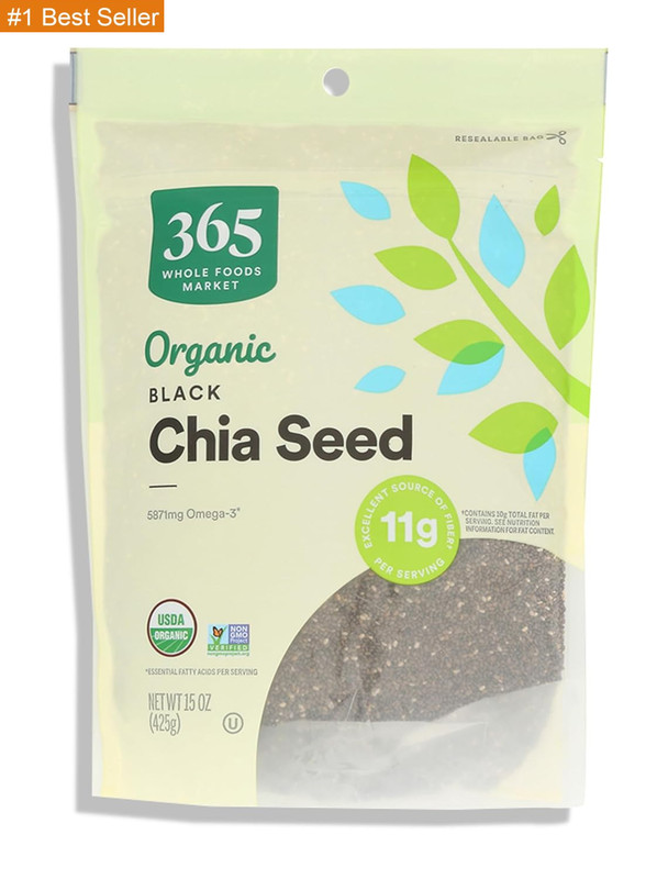 365 by Whole Foods Market, Organic Black Chia Seeds, 15 Ounce