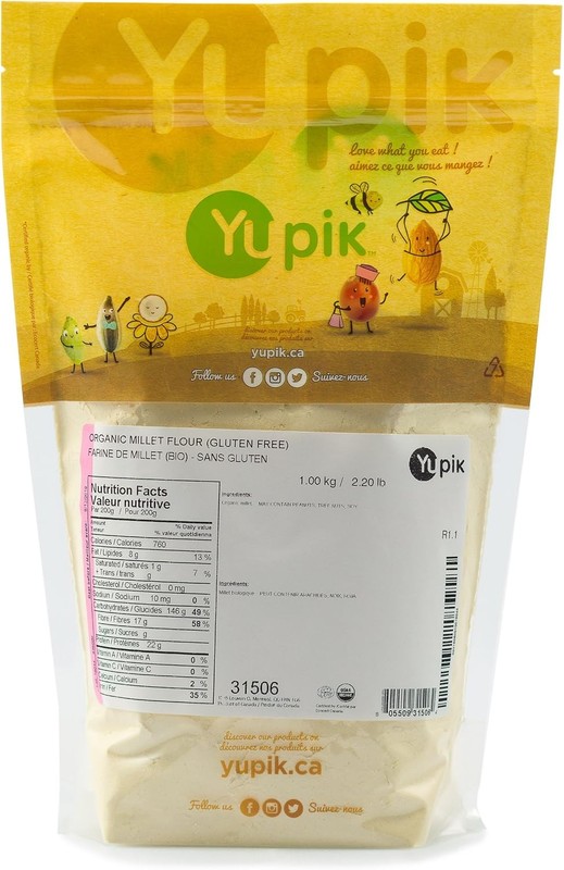 Yupik Organic Millet Flour, 1kg, Raw, Non-GMO, Vegan, Gluten-Free, Kosher, USDA gallery