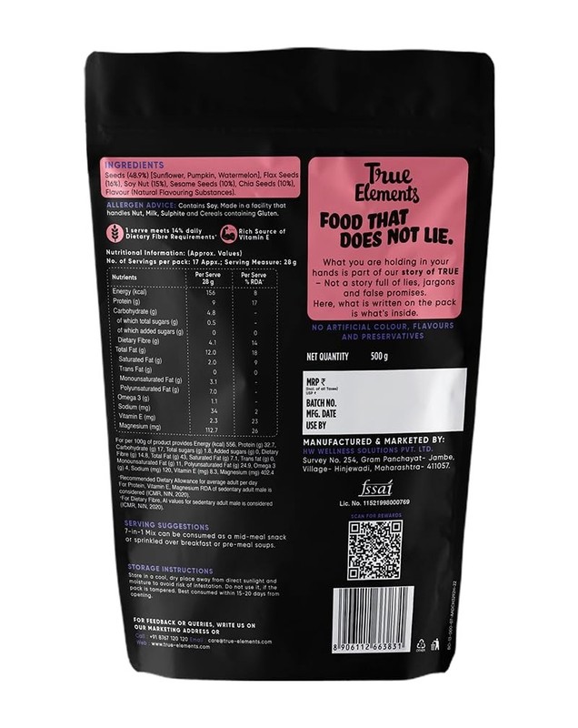 True Elements Seeds Mix - 7 in 1 Super Seeds Nut Mix 500g Diet Snacks gallery