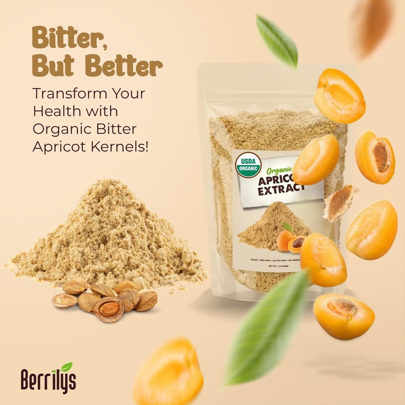 Organic Bitter Apricot Kernel Powder Extract, Raw, NonGMO and Vegan, 16 oz ... gallery