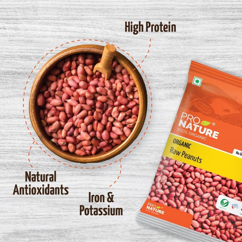 Pro Nature Raw Peanuts 1kg | Organic, Premium Moongfali, High Protein & Fiber gallery