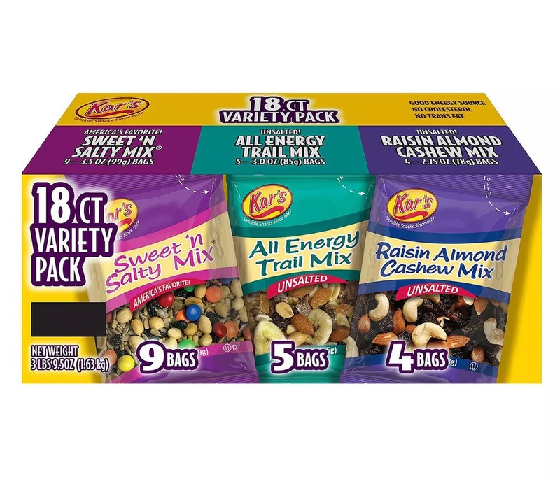 Kar's Trail Mix Variety Pack, Assorted Flavors, 18 Packets/Box gallery