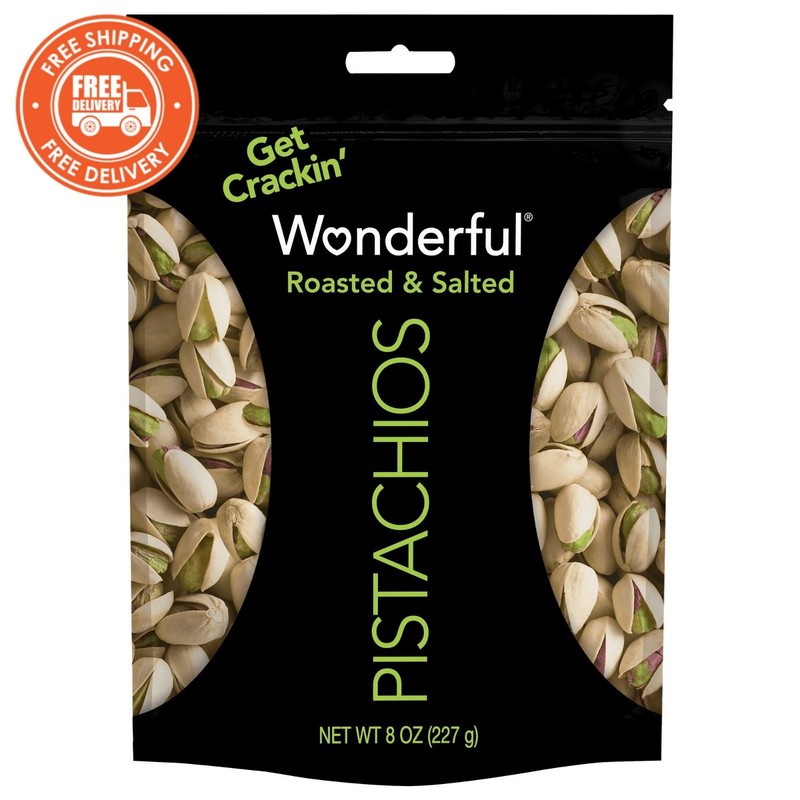 Wonderful Pistachios In-Shell Roasted & Salted Nuts – 8 oz Bag