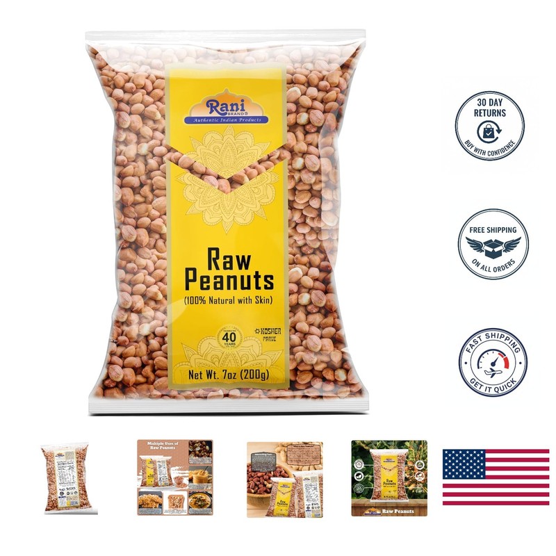 Rani All Natural 7oz Raw Peanuts – Great for Cooking, , & Kosher Certified