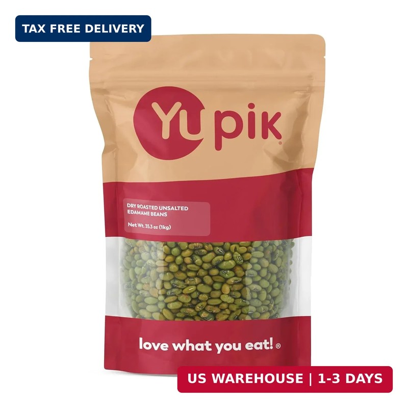 Yupik Dry Roasted Unsalted Edamame Beans, 2.2 lb (35.2 oz), High-Protein & Healt